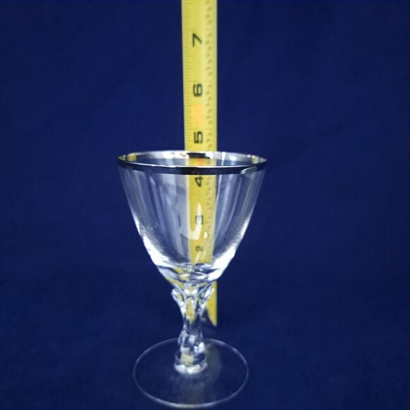 Fostoria Wedding Ring Clear Crystal Juice Glass With Platinum Trim - Picture 6 of 9